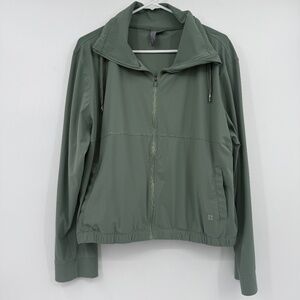 Sweaty Betty Jacket Women 14 Green Full Zip Stretch Running Active Workout